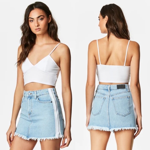 Carmar Estella Colin Skirt Jean Denim Side Zip Zipper 27 - Picture 4 of 7